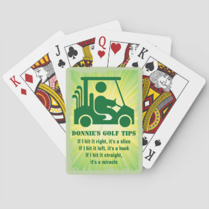 Cartas de juego personalizadas de golfer Cart Tip 