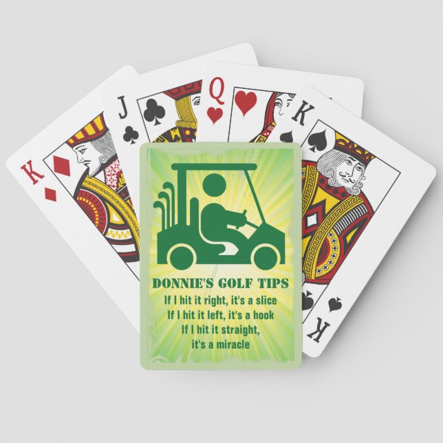 Cartas de juego personalizadas de golfer Cart Tip  (Reverso)