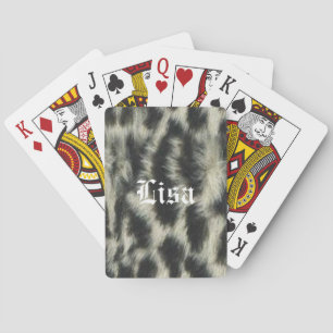 Cartas de juego personalizadas de leopardo de la n