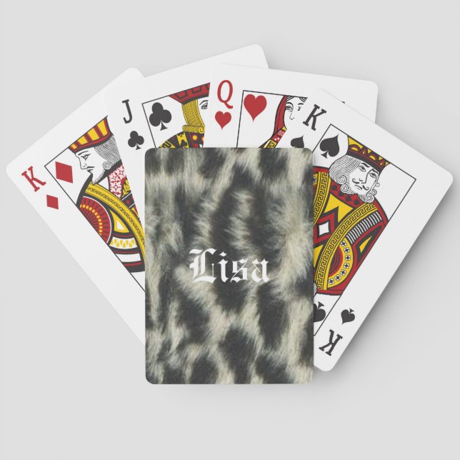 Cartas de juego personalizadas de leopardo de la n (Reverso)