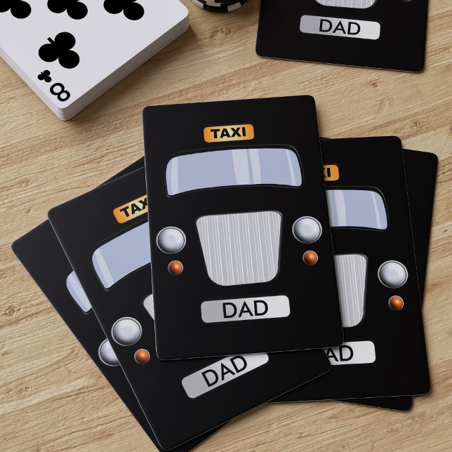 Cartas de juego personalizadas de monograma de tax (Perfect gift for the dad who is your personal chauffeur. He's best taxi driver )