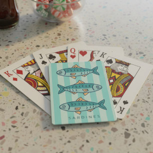 Cartas de Juego Personalizadas de Rayas de Menta y