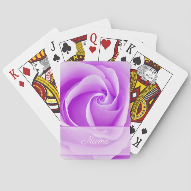 Cartas de juego personalizadas de Rosa púrpura (Reverso)