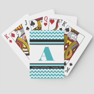Cartas de juego personalizadas de Turquoise Chevro