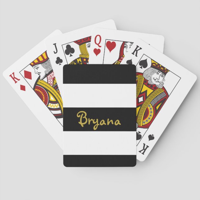 Cartas de juego personalizadas en franjas blancas  (Reverso)