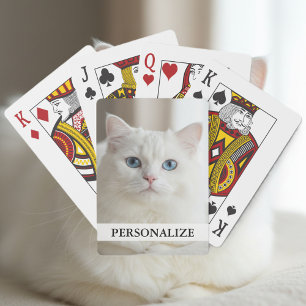 Cartas de juego personalizadas   gato blanco con o