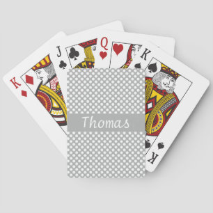 Cartas de juego personalizadas grises y blancas co