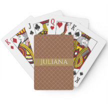 Cartas de juego personalizadas Mocha Gold Quatrefo
