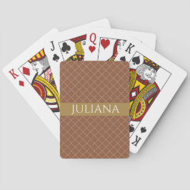Cartas de juego personalizadas Mocha Gold Quatrefo