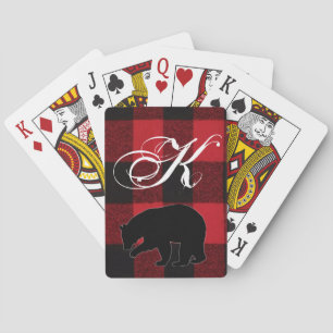 Cartas de juego personalizadas: Oso de juego rojo 
