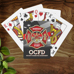 Cartas de juego personalizadas para bomberos
