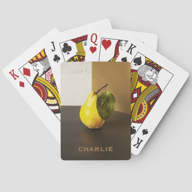 Cartas de juego personalizadas Pear Still Life con (Reverso)