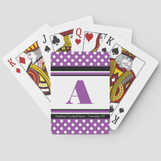 Cartas de juego personalizadas Polka Dot Purple