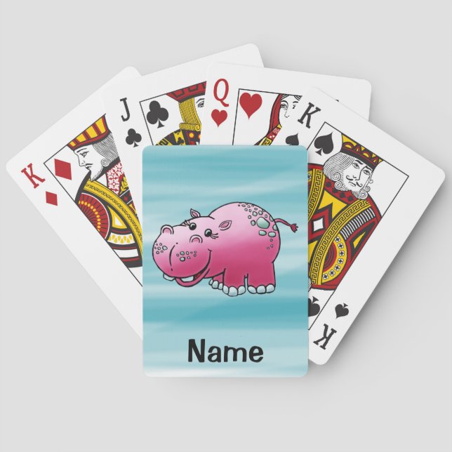 Cartas de juego, Personalizado Cute Hippopótamo (Reverso)
