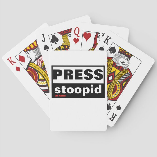 cartas de juego "PRESS STOOPID" (Reverso)