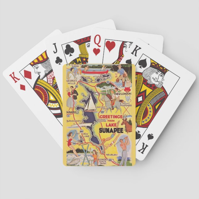 Cartas de juego Retro Lake Sunapee NH (Reverso)