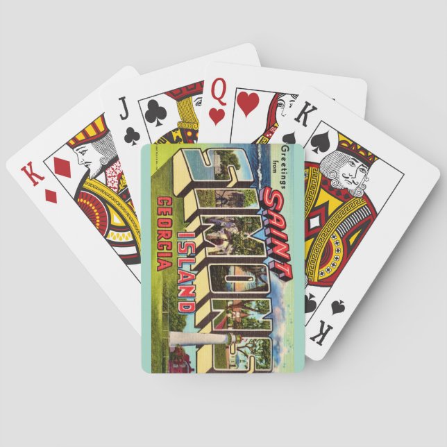 Cartas de juego Retro St Simons Island (Reverso)