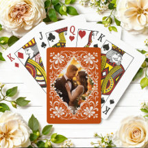 Cartas de juego románticas de Naranjas quemados po
