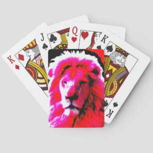 Cartas de juego rosadas de Lion Head
