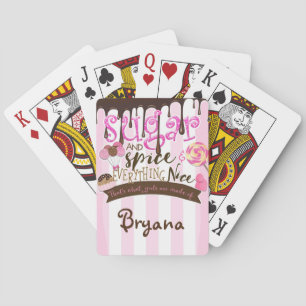 Cartas de juego rosas para los Chicas de azúcar y