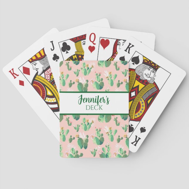 Cartas de juego rosas y Verde azuladas en el suroe (Reverso)