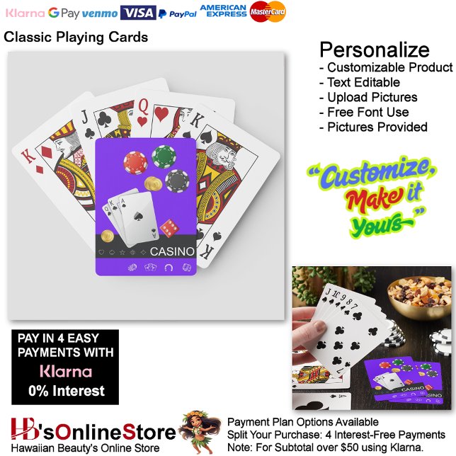 Cartas de Juego Royal Flush Fondo Púrpura (Royal Flush Classic Playing Cards Purple Background.)