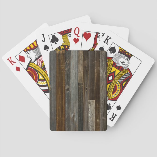 Cartas de juego rusticas de madera (Reverso)