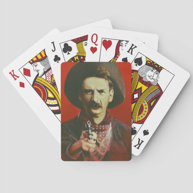 Cartas de juego salvaje West de Cowboy al margen d (Reverso)