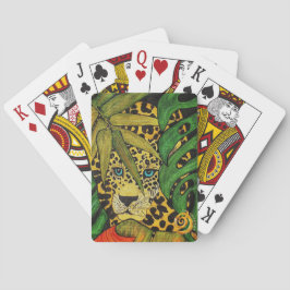 Cartas de juego salvajes pintadas con leopardo