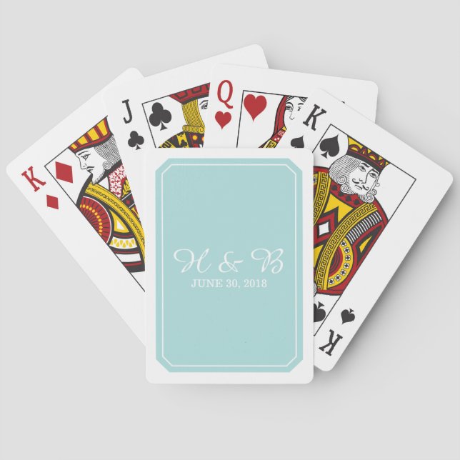 Cartas de juego simplemente elegantes de color tur (Reverso)