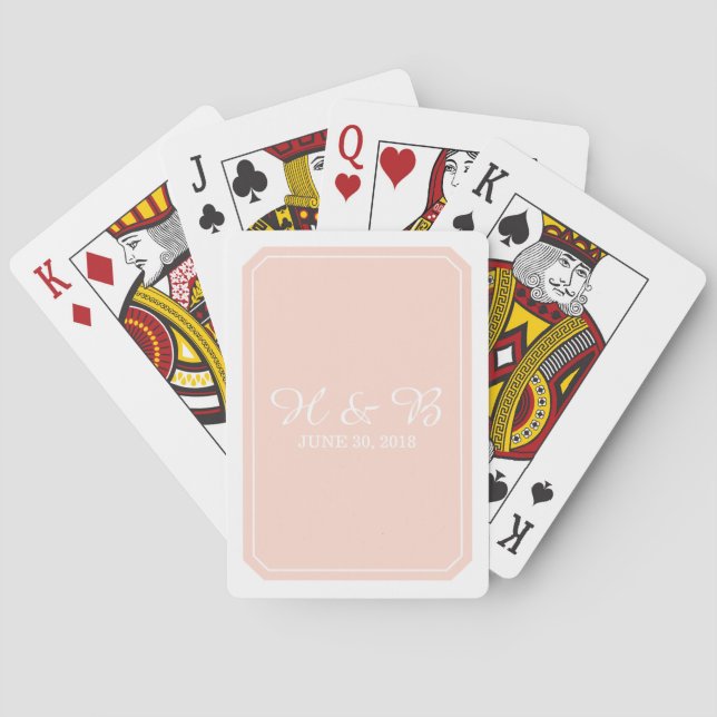 Cartas de juego simplemente elegantes de coral (Reverso)