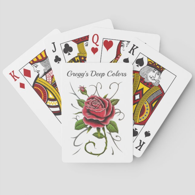 Cartas de juego "Tattoo Style Red Rose" (Reverso)