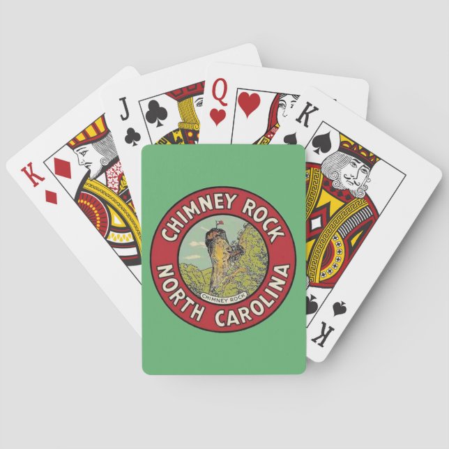 Cartas de juego Vintage Chimney Rock NC (Reverso)
