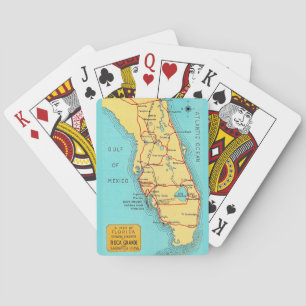 Cartas de juego vintage de la costa del Golfo de F