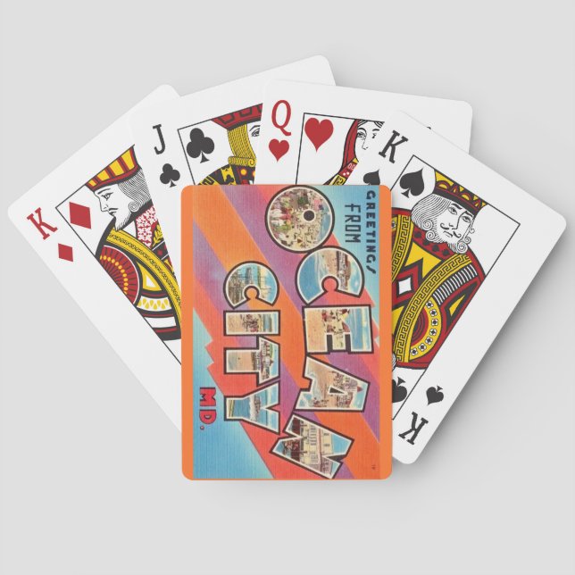 Cartas de juego vintage de Ocean City MD (Reverso)