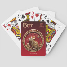 Cartas de juego zodiac chinas - Rótulo de la RAT