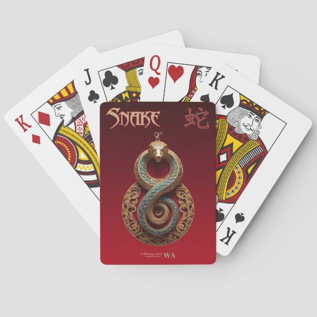 Cartas de juego zodiac chinas - Rótulo del SNAKE (Reverso)