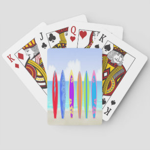 Cartas de Jugamiento en la Playa de Surfboards