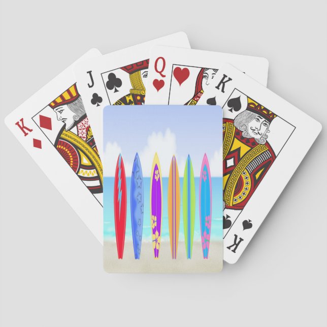 Cartas de Jugamiento en la Playa de Surfboards (Reverso)