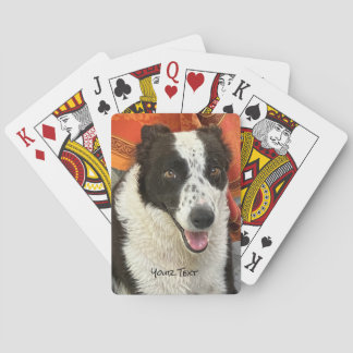 Cartas de jugar de Border Collie en blanco y negro