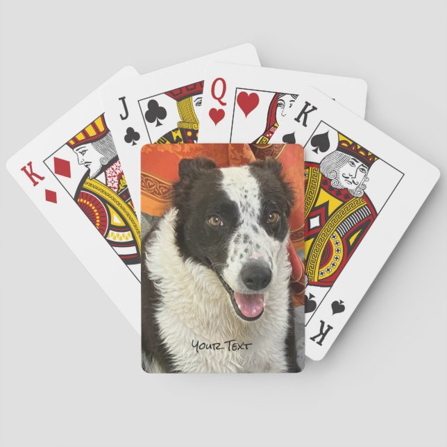 Cartas de jugar de Border Collie en blanco y negro (Reverso)