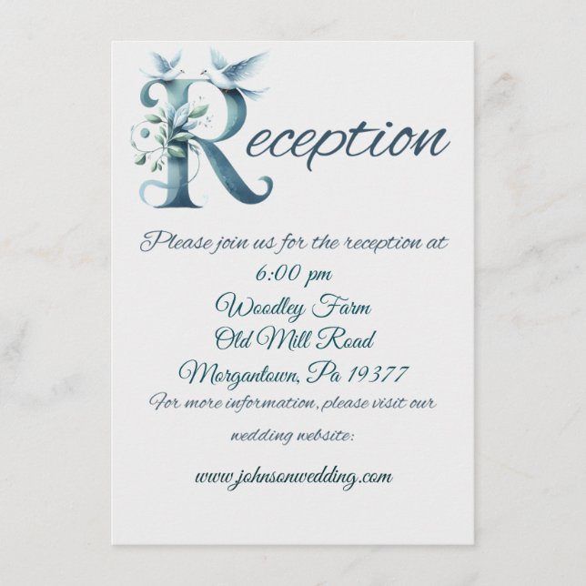 Cartas de la recepción de bodas para palomas crist (Anverso)