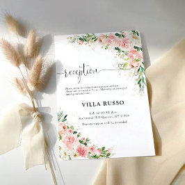 Cartas de la recepción de la boda rosa rosa Rubor