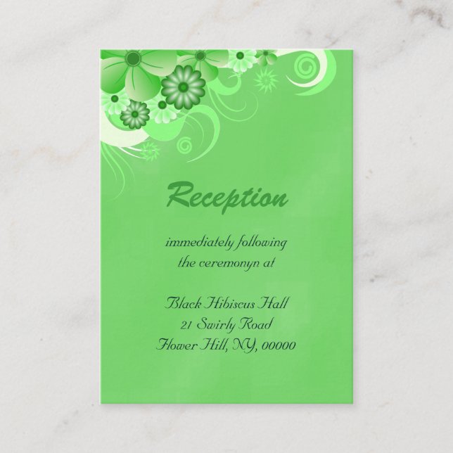 Cartas de la recepción de la boda verde oscura (Anverso)