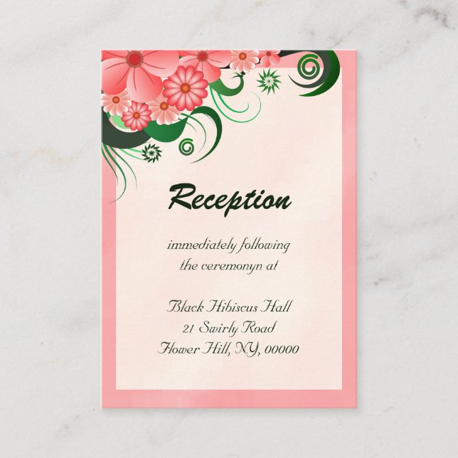 Cartas de la recepción rosa floral de Hibiscus (Anverso)