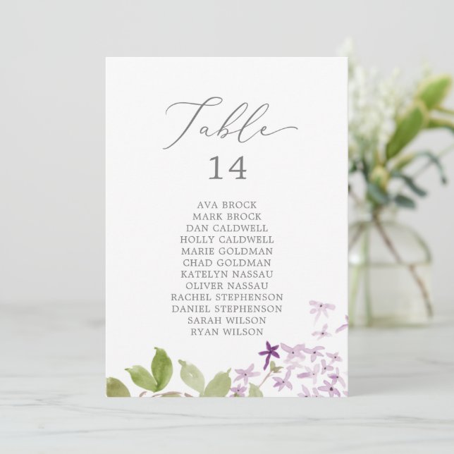Cartas de la tabla de asientos del número de la ta (Anverso de pie)