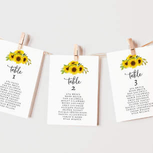 Cartas de la tabla de girasol del país