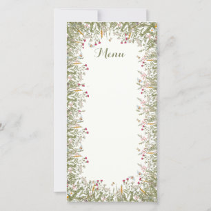 Cartas de menú de inspiración floral Rosh Hashana