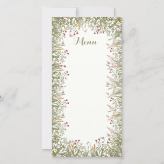 Cartas de menú de inspiración floral Rosh Hashana