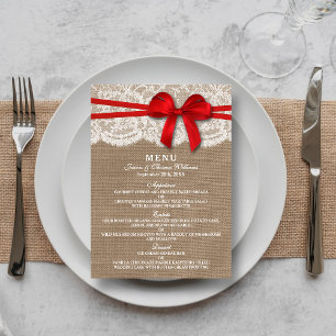 Cartas de menú de la colección de Bodas de color r